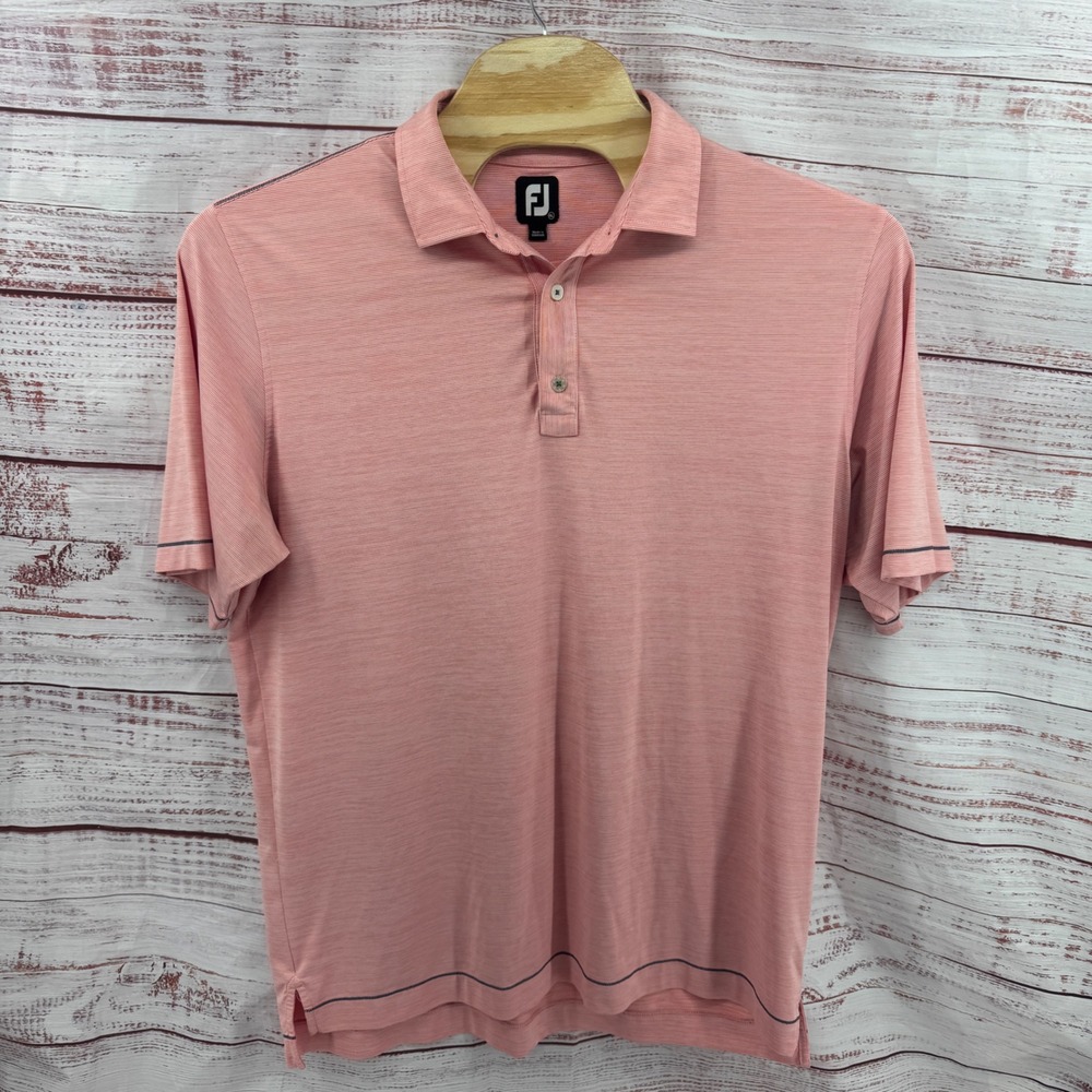FootJoy PrDry Golf Polo Shirt Mens XL Micro Stripe Short Sleeve Performance